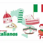 Green and Red Illustrative Learning About Italy Worksheet