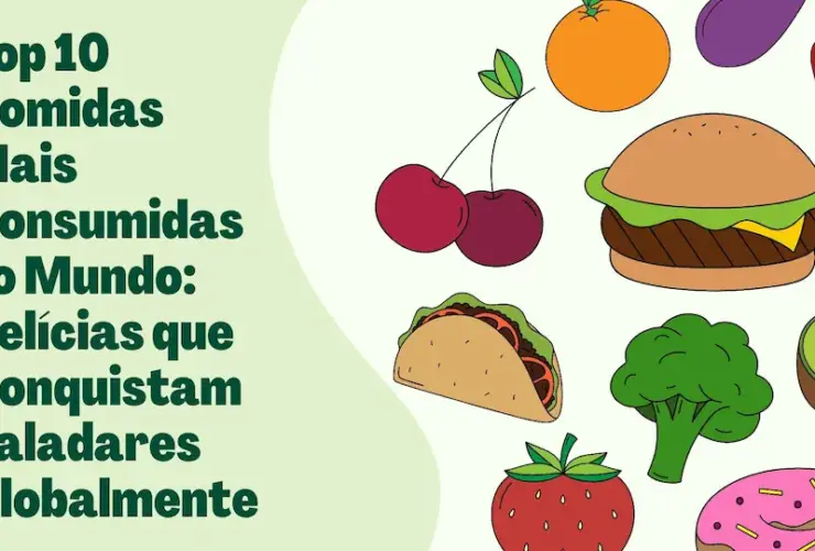 Top 10 Comidas Mais Consumidas no Mundo: Delícias que Conquistam Paladares Globalmente 45 Healthy and Unhealthy Food Presentation in Colorful Lined Style